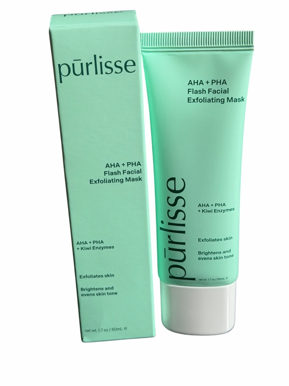 Purlisse AHA + PHA Flash Facial Exfoliating Mask - Mint Green BNIB
